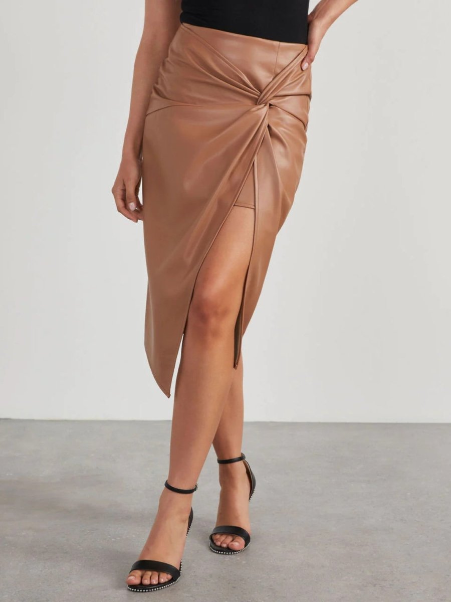 Twist Detail High Waist Skirt - Bottoms
