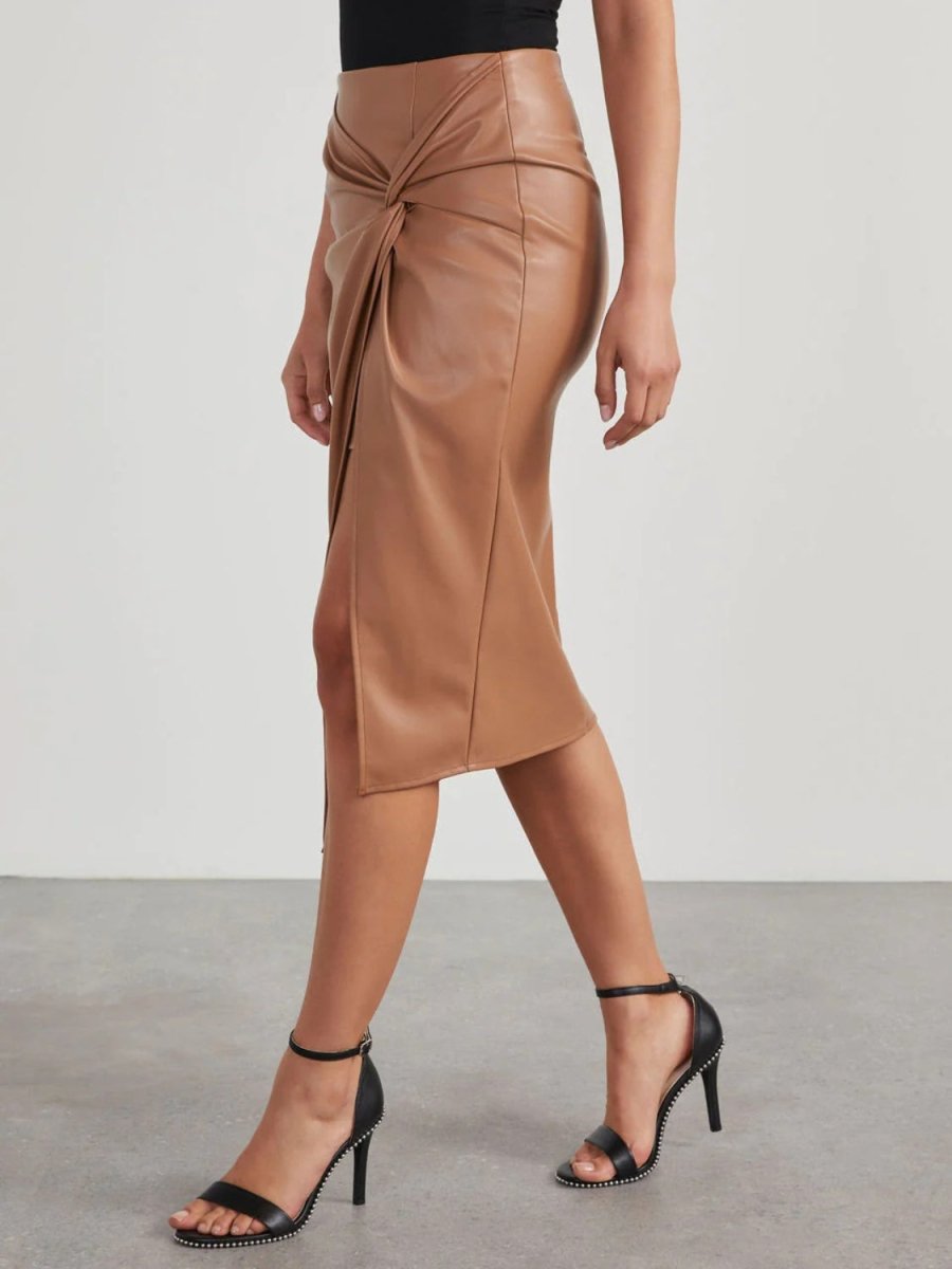 Twist Detail High Waist Skirt - Bottoms
