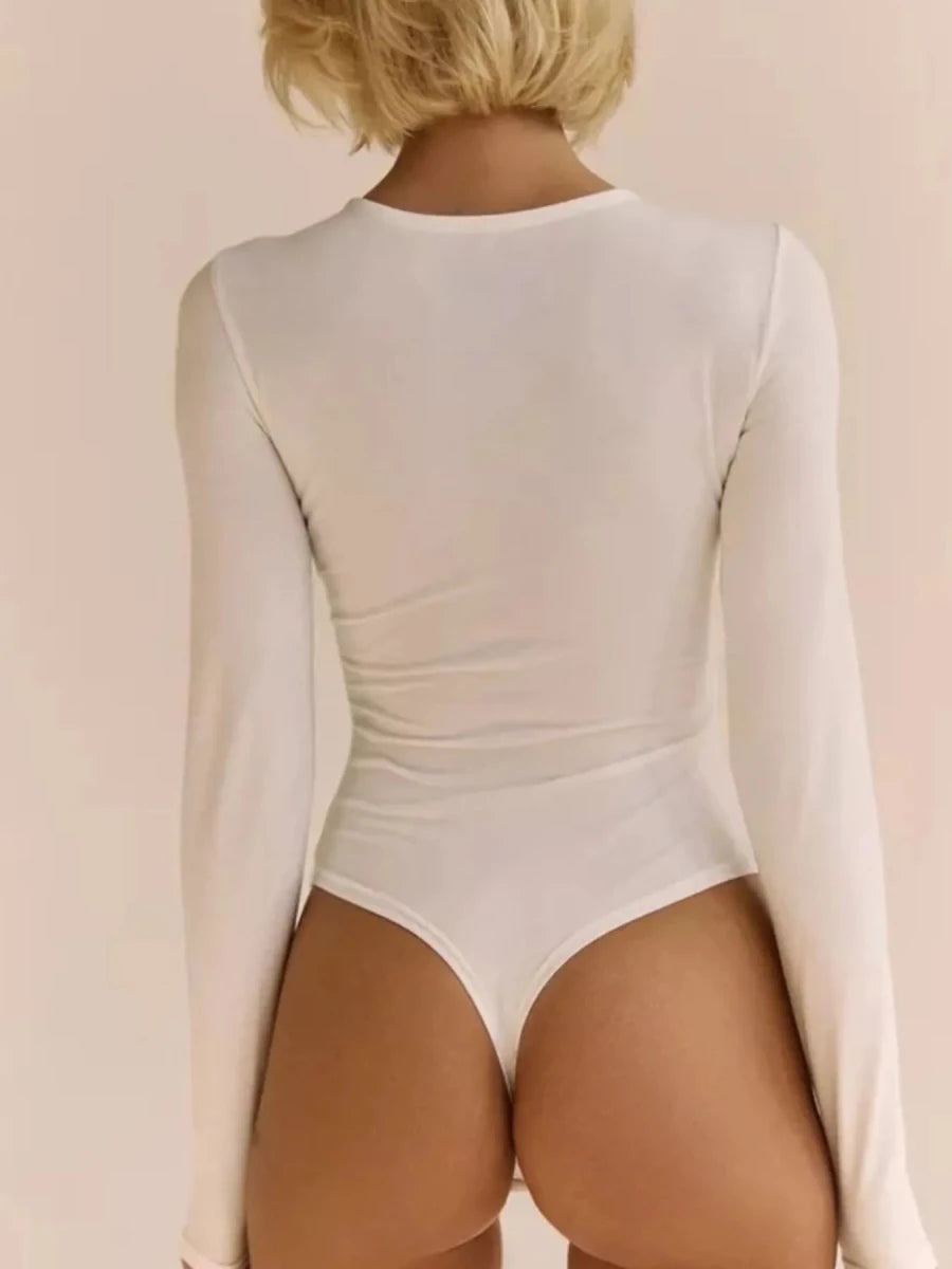 Twist Front Long Sleeve Bodysuit - 