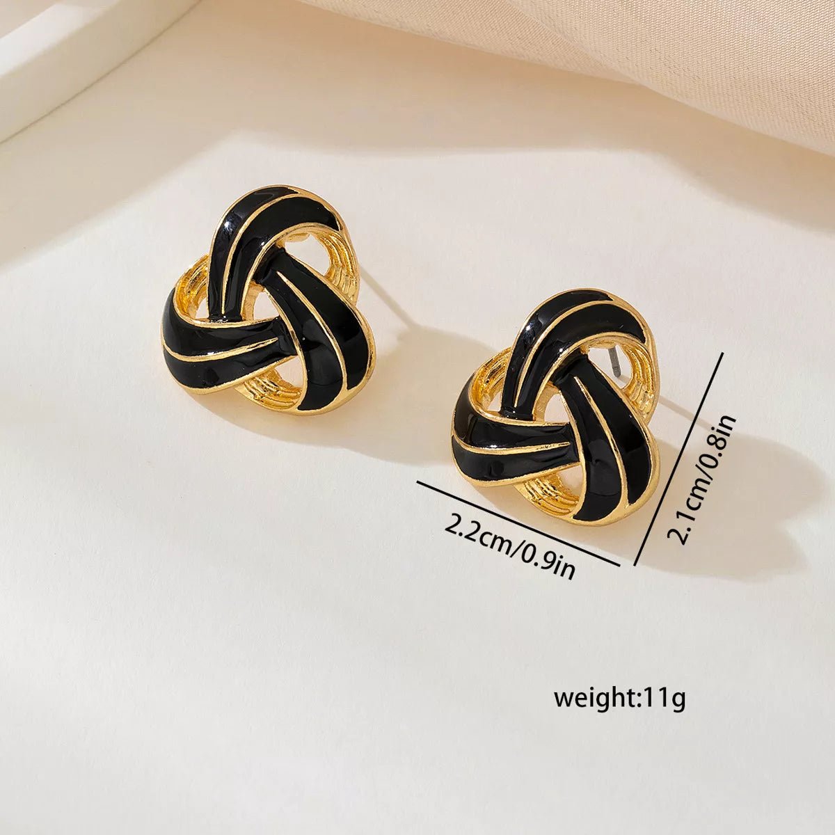 Twisted Knot Geometric Stud Earrings - 