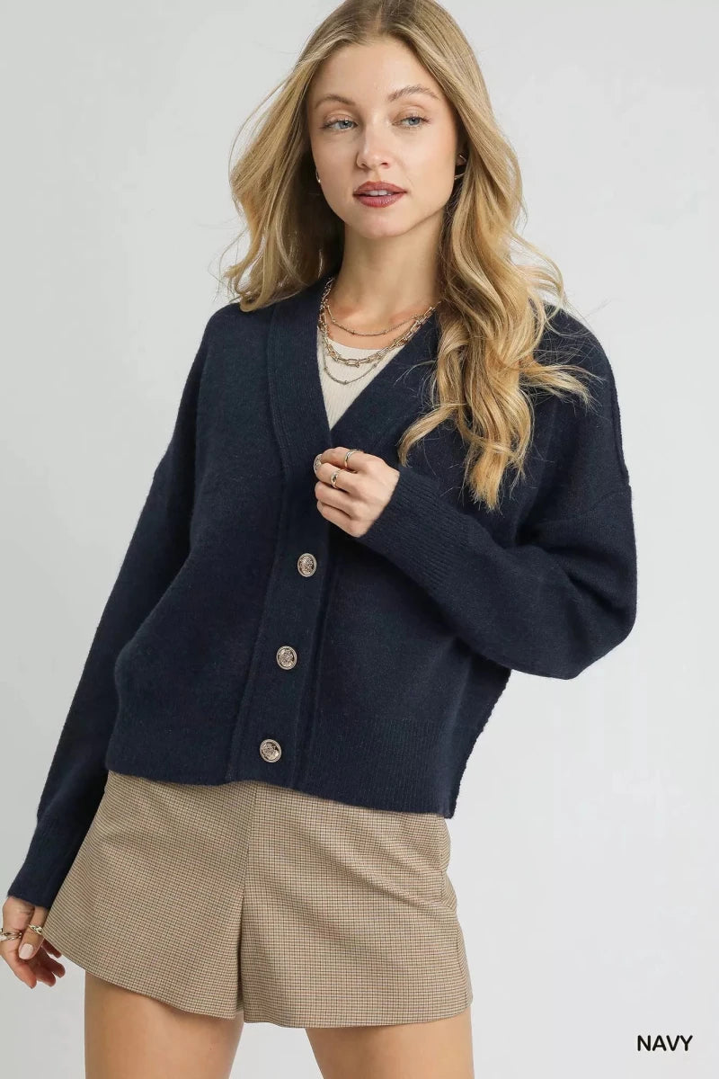 Umgee Button - Front Knit Cardigan - 