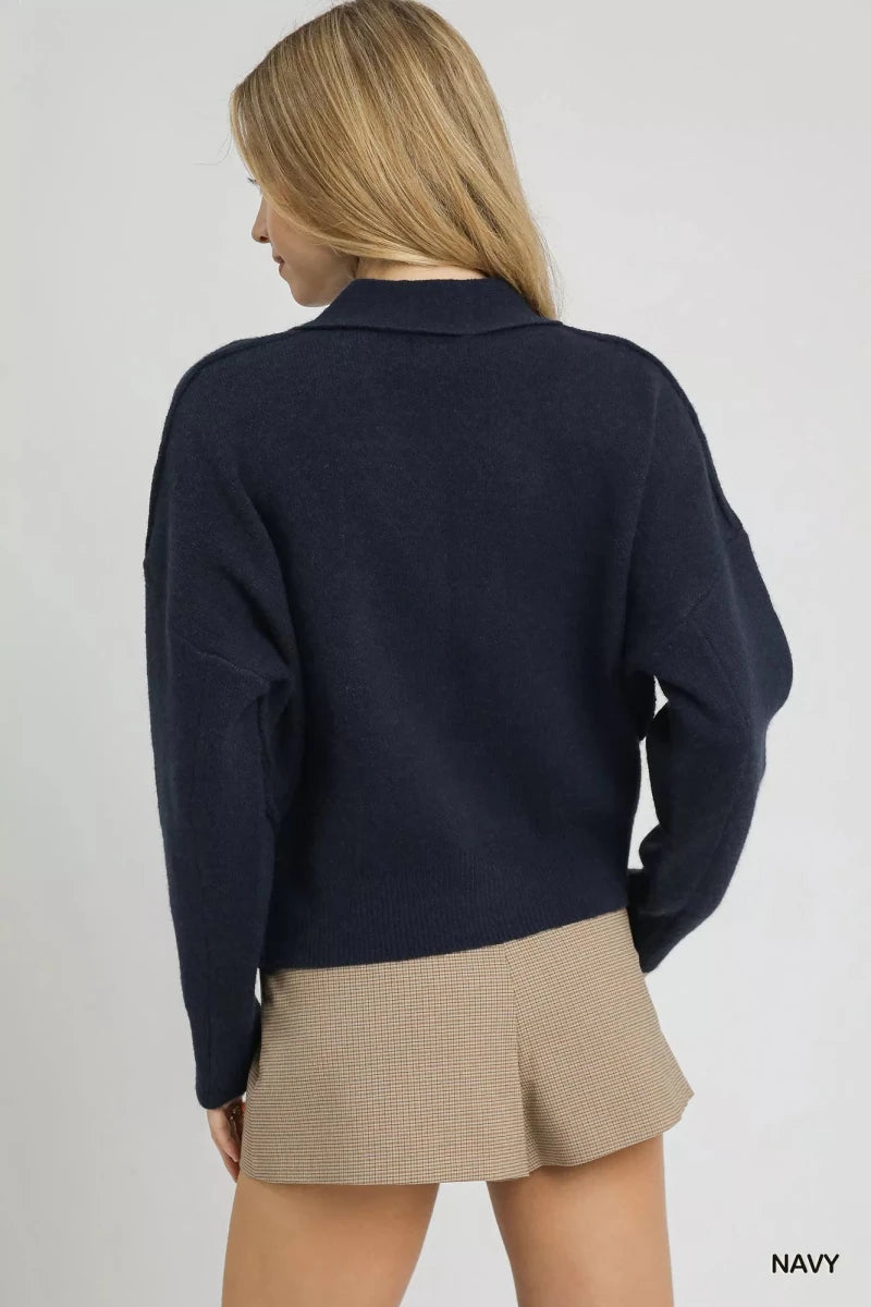 Umgee Button - Front Knit Cardigan - 