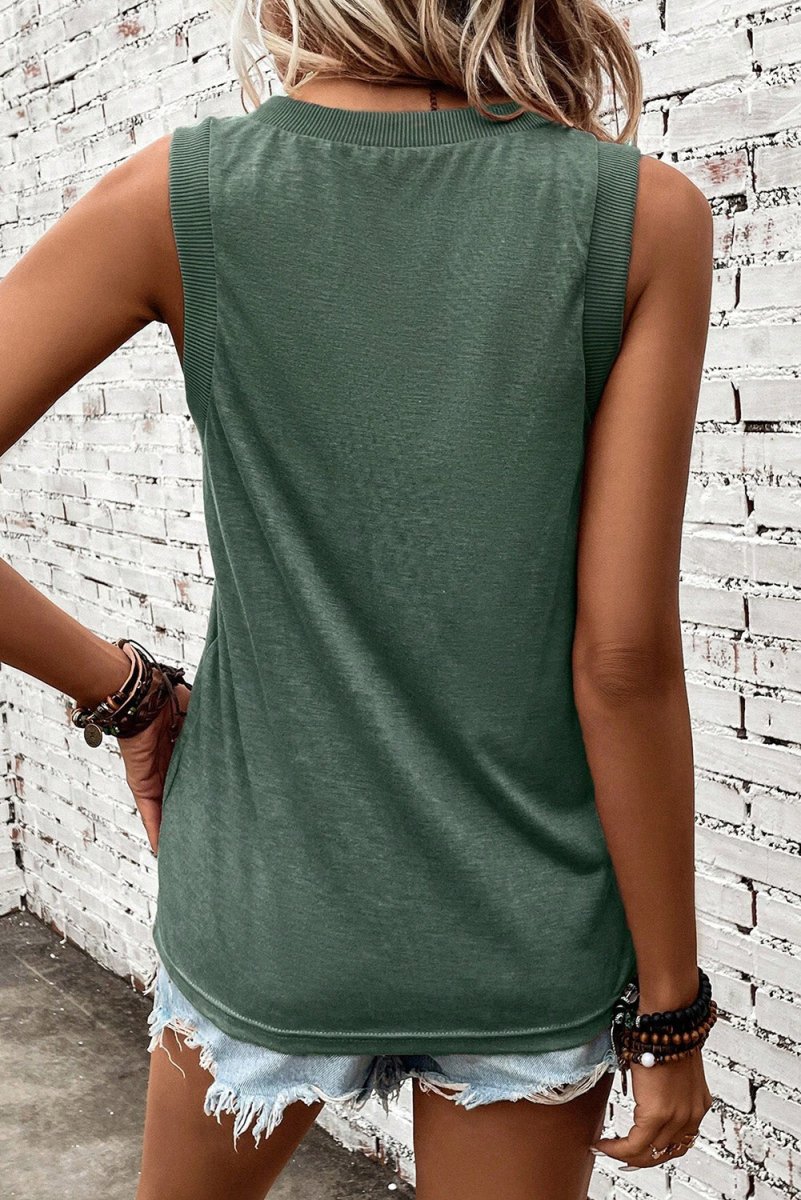 US Flag V - Neck Tank - Top
