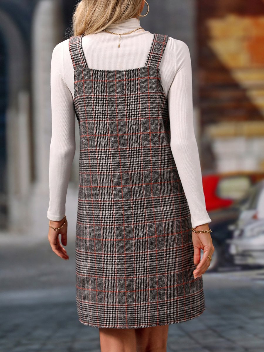 V - Neck Wide Strap Mini Dress - Casual Dress