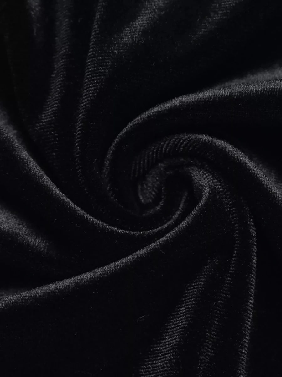 Velvet Sweetheart Neck Sheer Sleeve Midi Dress - 