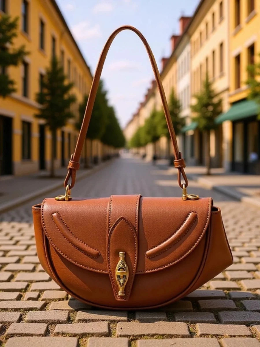 Vintage Saddle Shoulder Bag - 