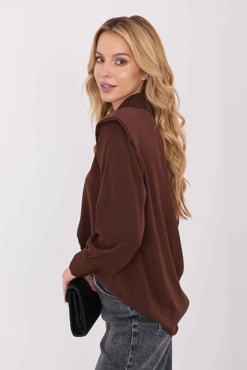 Viscose Blend Shirt with Brooch - 