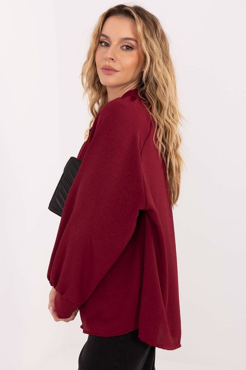 Viscose Blouse with Tie Neckline - 
