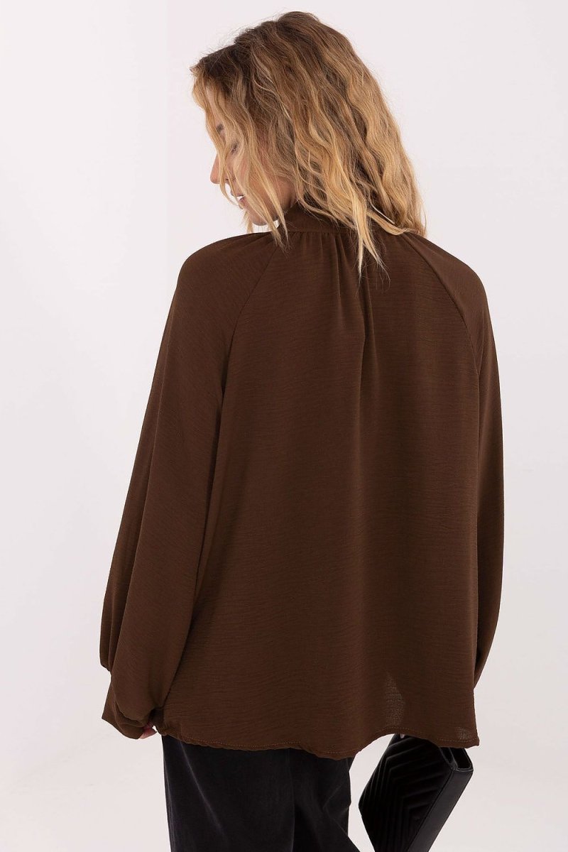 Viscose Blouse with Tie Neckline - 