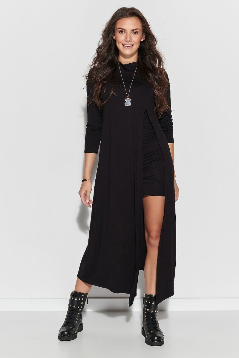 Viscose Maxi Dress with Deep Slit - 