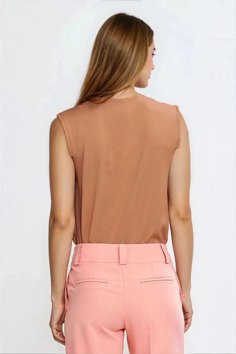 Viscose V - Neck Sleeveless Blouse - 