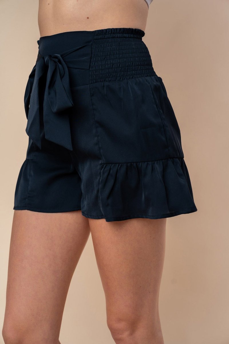 White Birch Full Size High Waisted Smocked Shorts - Bottoms