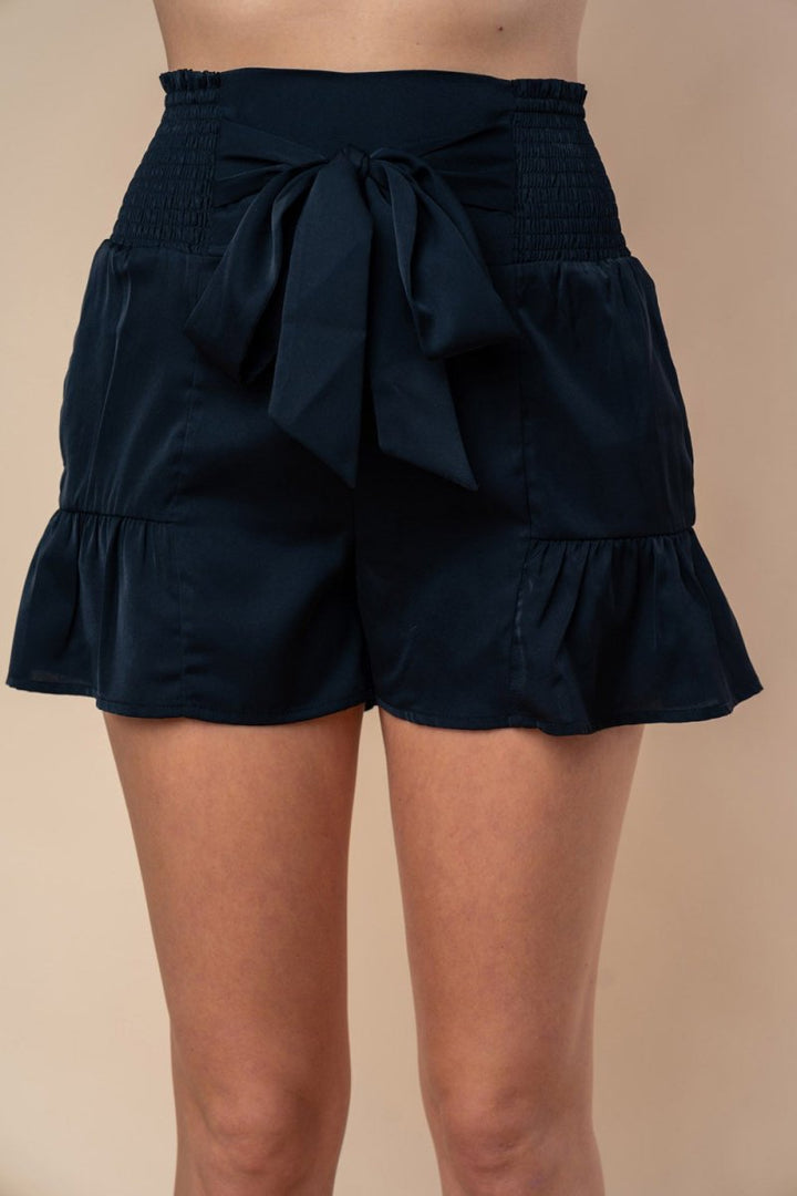 White Birch Full Size High Waisted Smocked Shorts - Bottoms