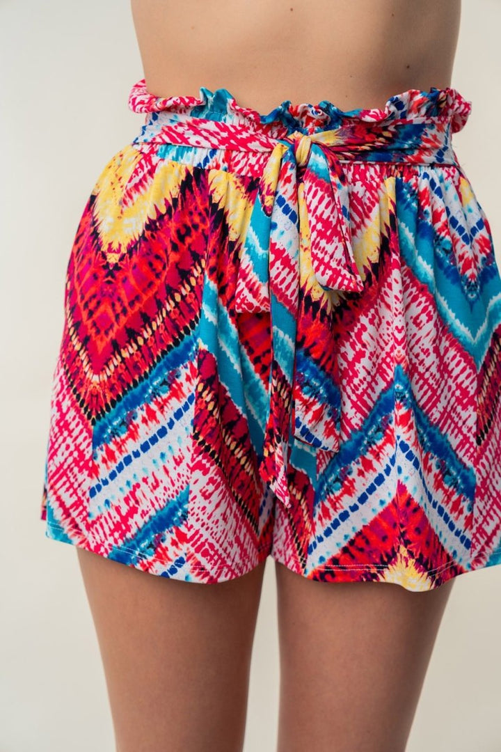 White Birch High Waisted Printed Shorts - Bottoms