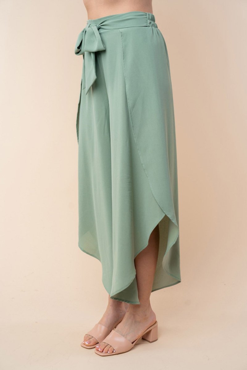 White Birch High Waisted Woven Pants - Bottoms