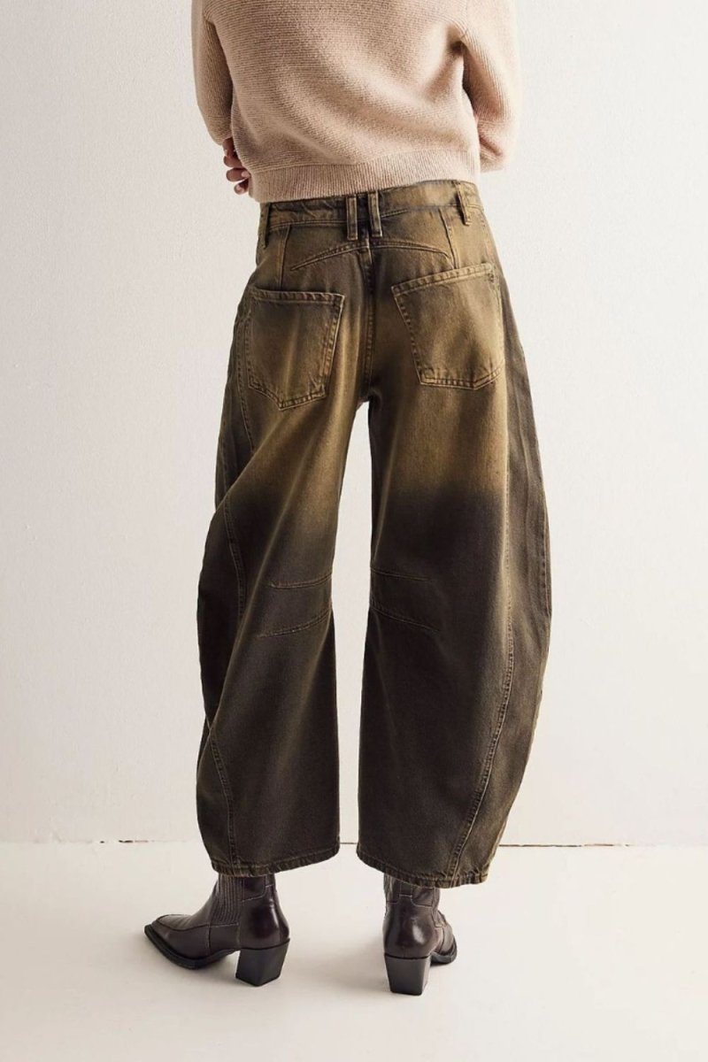Wide Leg Jeans with Pockets - Bottoms