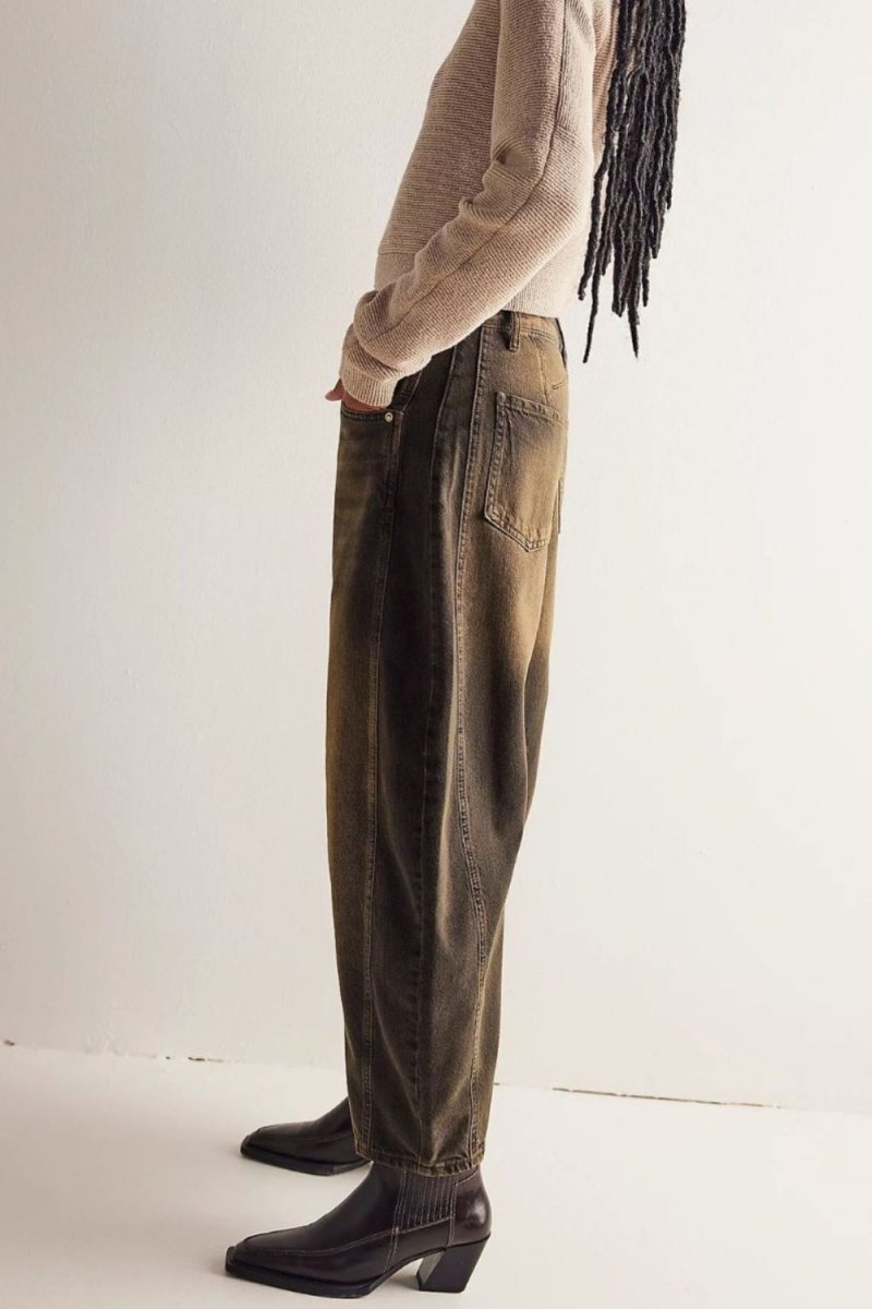 Wide Leg Jeans with Pockets - Bottoms