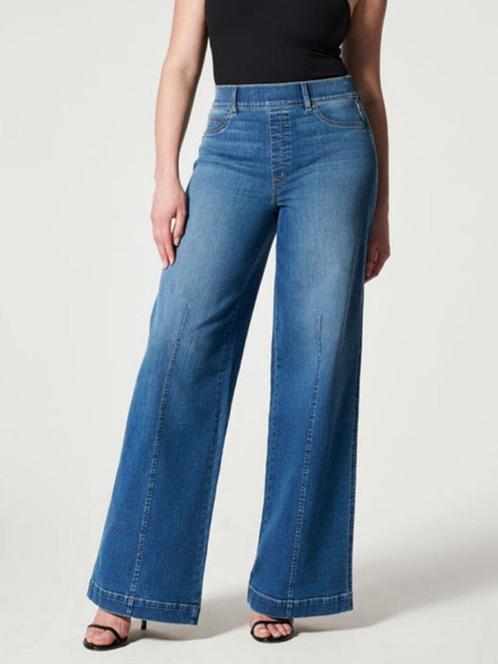 Wide Leg Long Jeans - Bottoms
