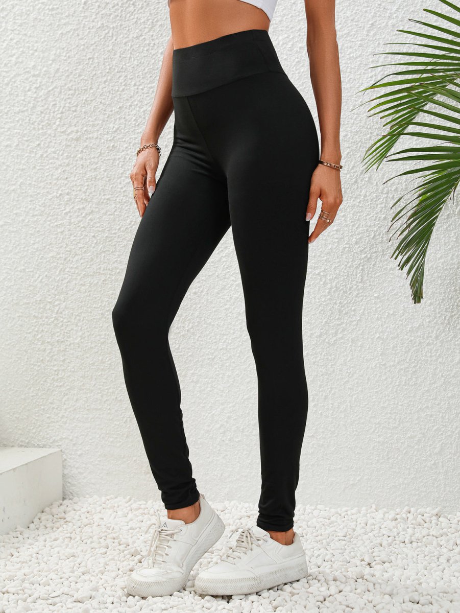 Wide Waistband Leggings - Bottoms