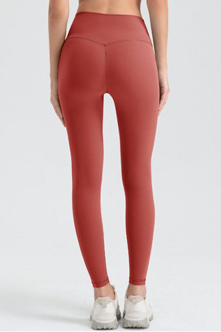 Wide Waistband Sport Leggings - Bottoms