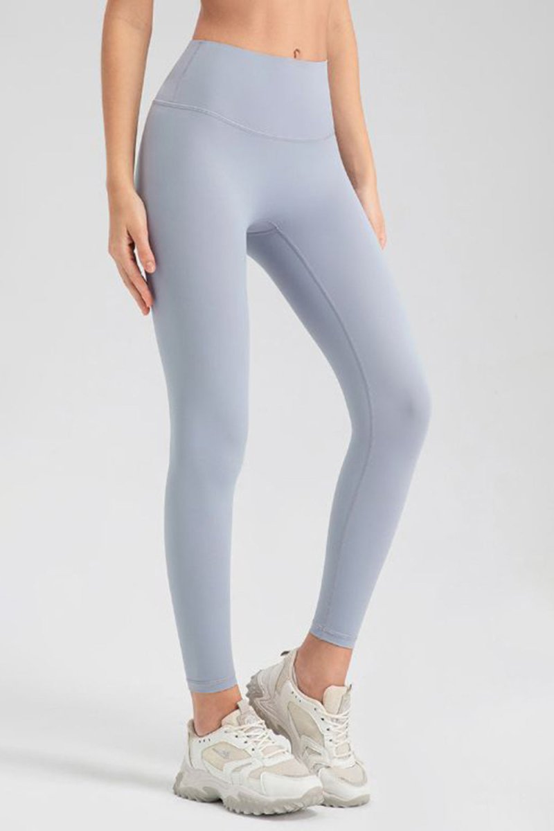 Wide Waistband Sport Leggings - Bottoms