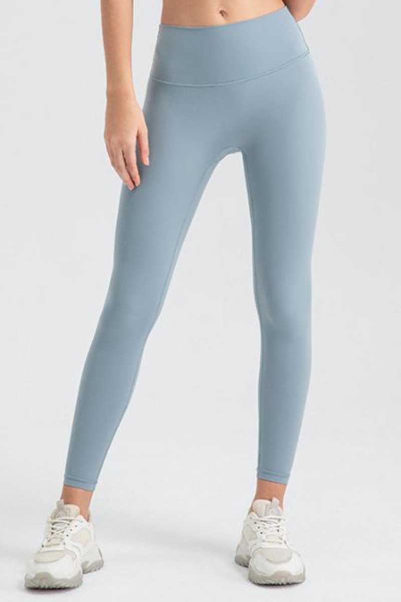 Wide Waistband Sport Leggings - Bottoms
