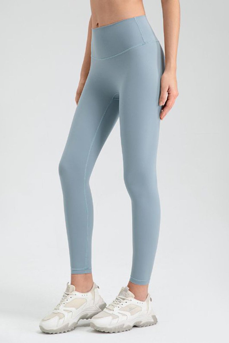 Wide Waistband Sport Leggings - Bottoms