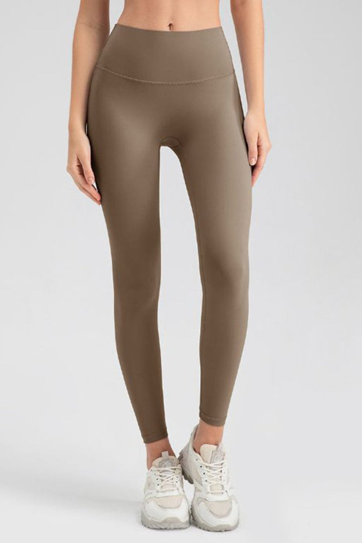 Wide Waistband Sport Leggings - Bottoms