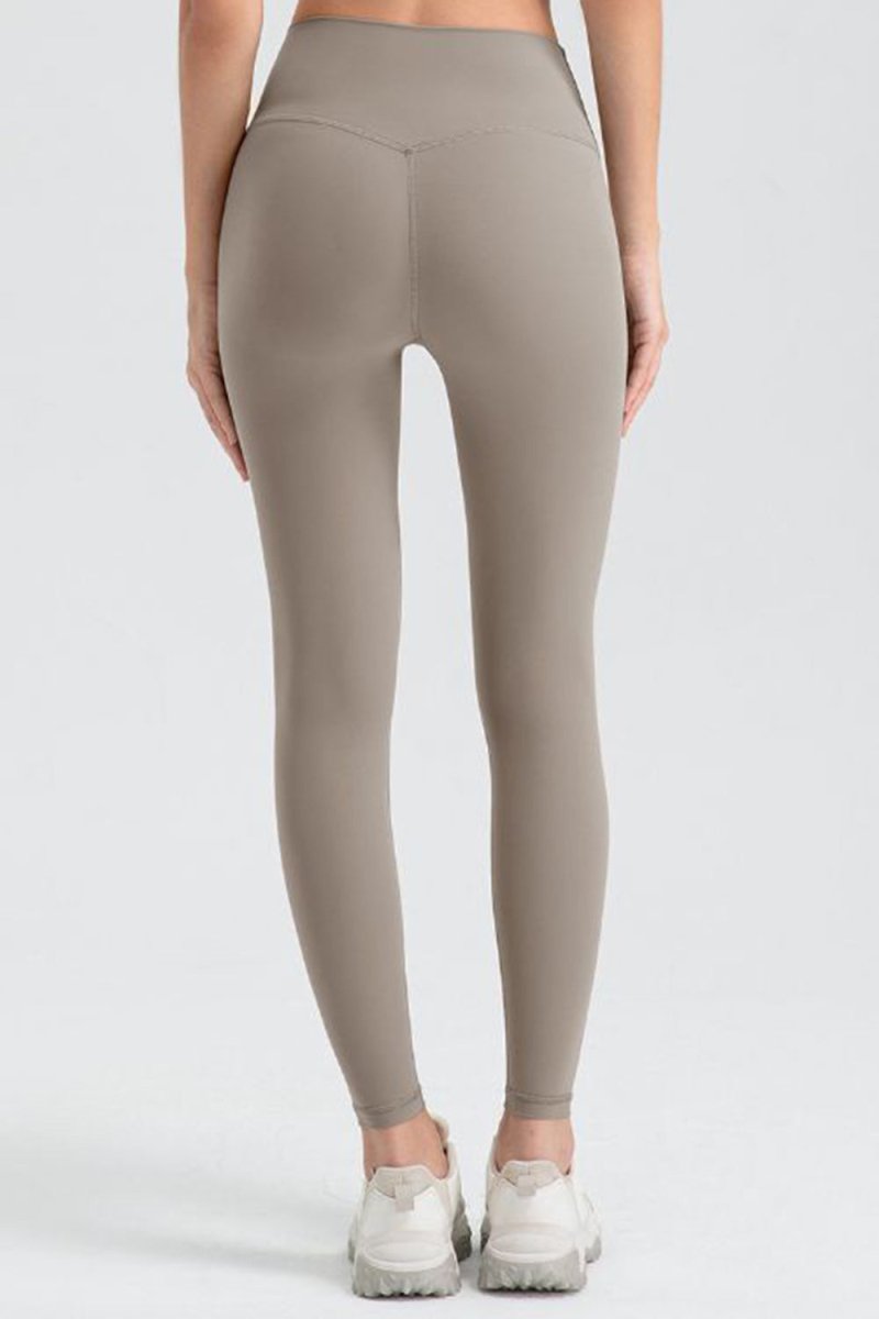 Wide Waistband Sport Leggings - Bottoms