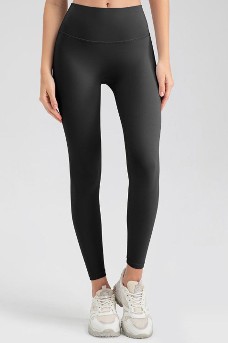 Wide Waistband Sport Leggings - Bottoms