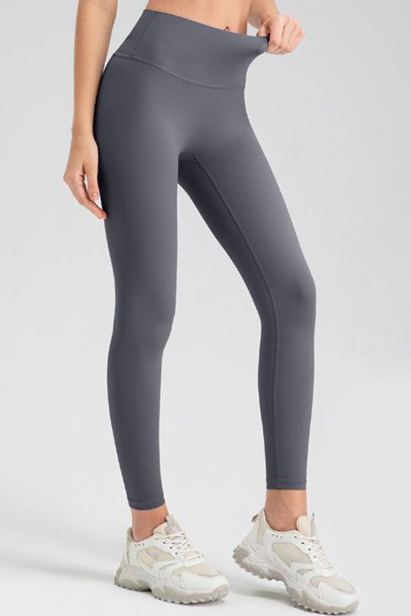 Wide Waistband Sport Leggings - Bottoms