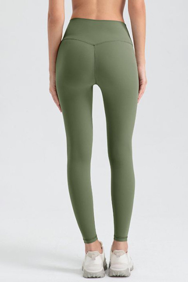 Wide Waistband Sport Leggings - Bottoms
