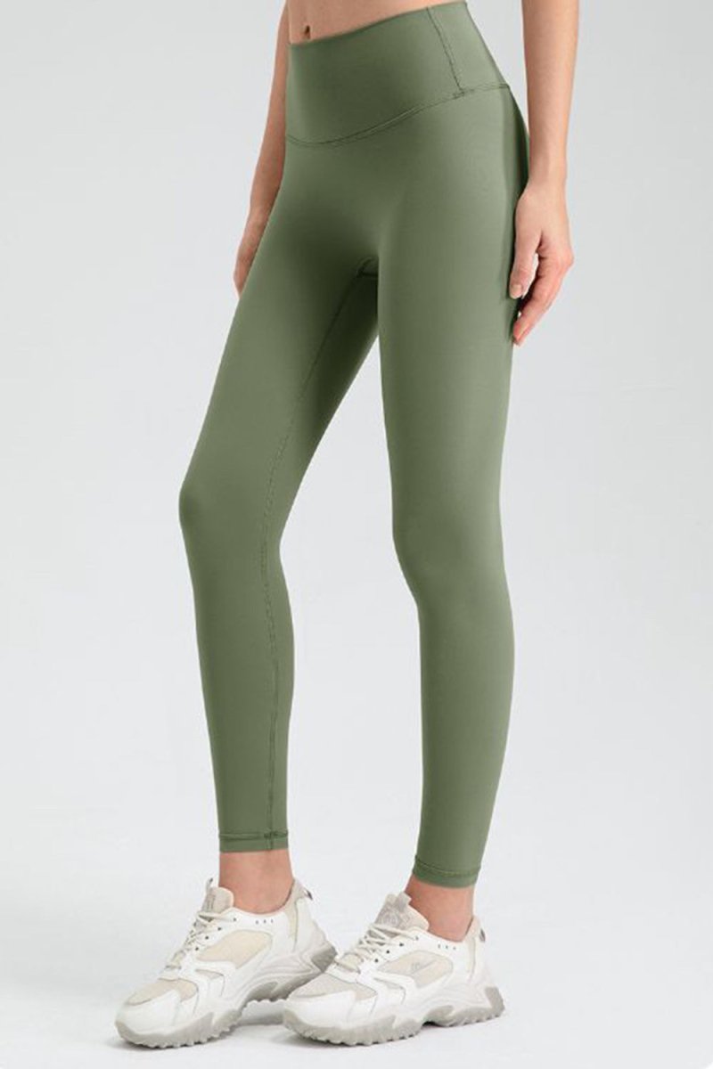 Wide Waistband Sport Leggings - Bottoms