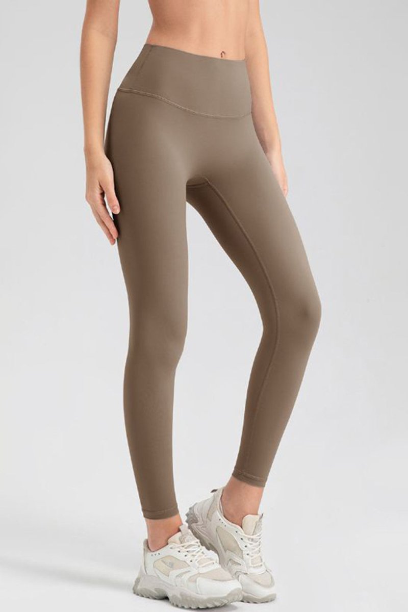 Wide Waistband Sport Leggings - Bottoms