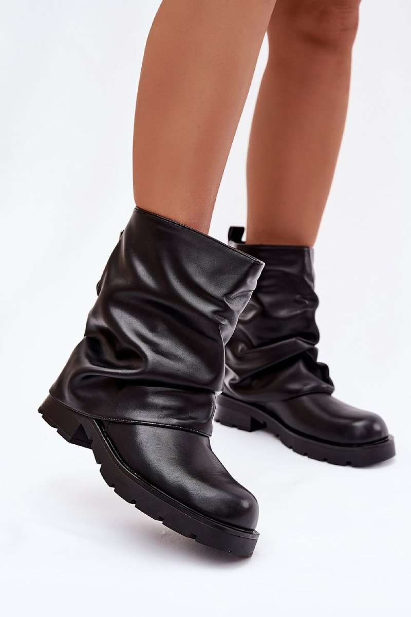 Women's Ankle Boots Flat Heel Eco Leather - 