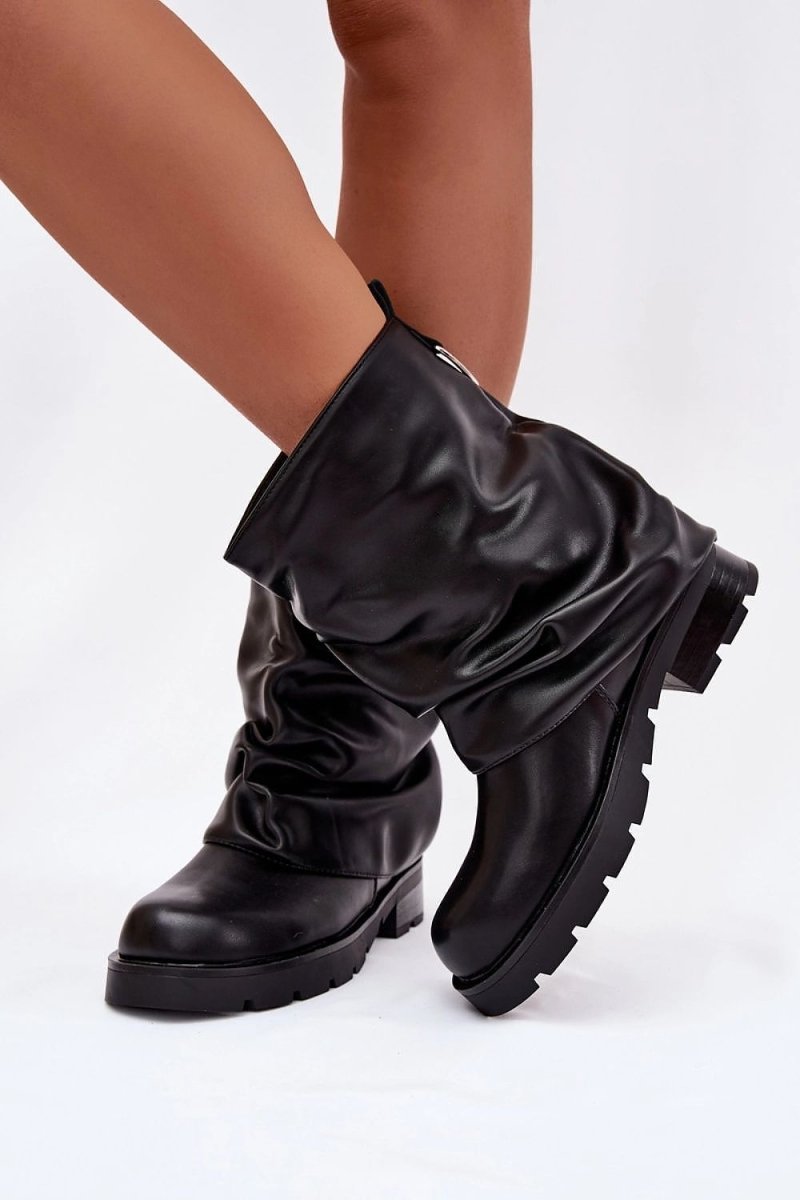 Women's Ankle Boots Flat Heel Eco Leather - 