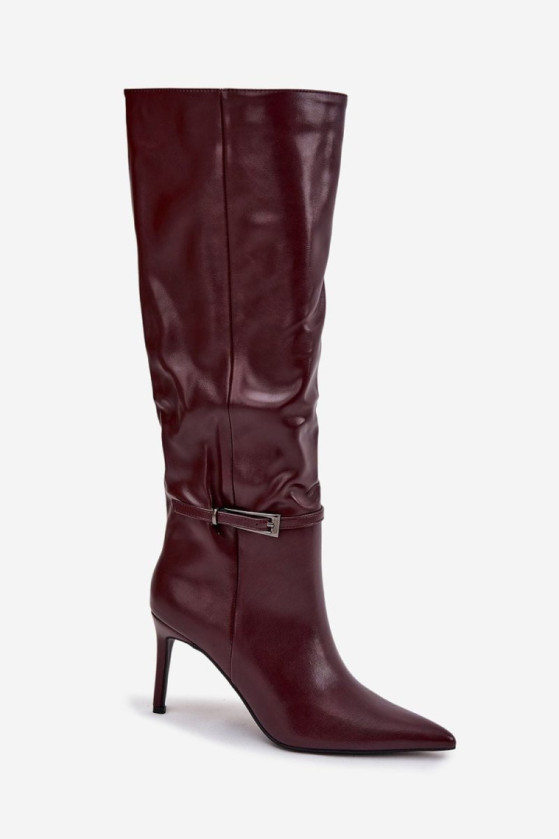 Women's Ankle Boots with Zipper and Buckle - 