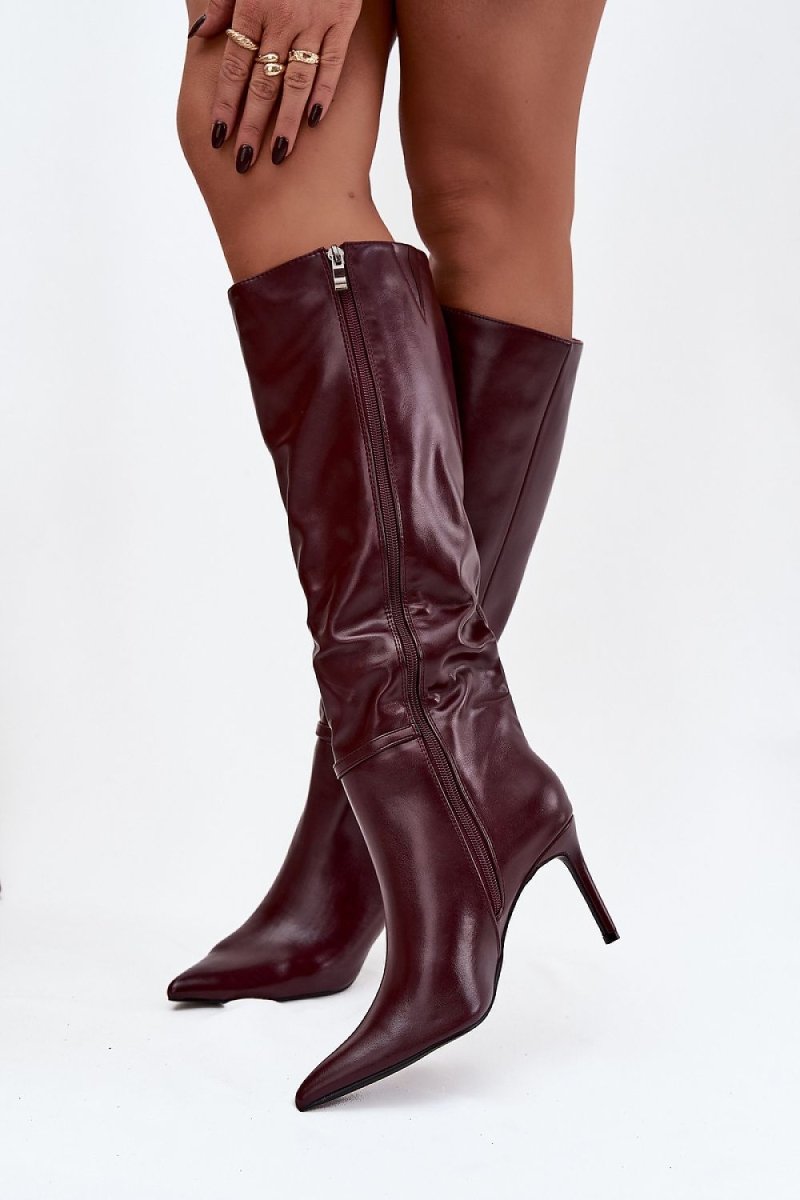 Women's Ankle Boots with Zipper and Buckle - 