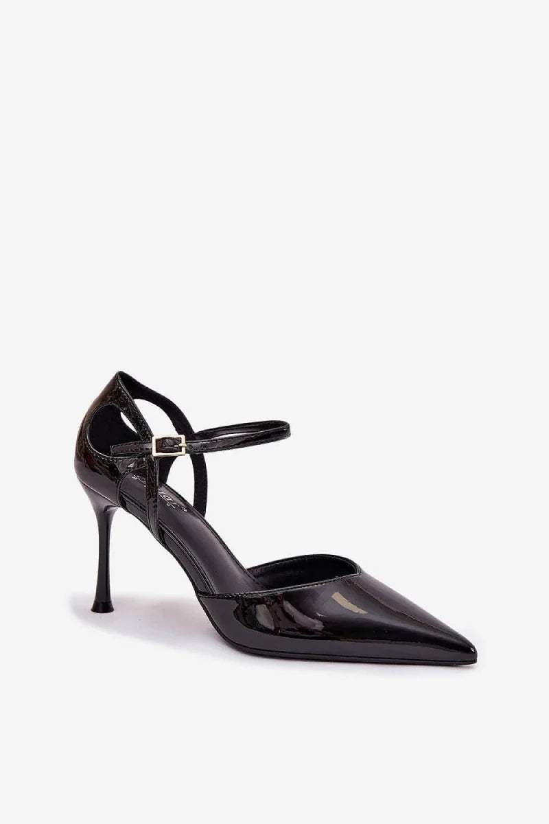 Women's Beige Black High Heel Pumps - 