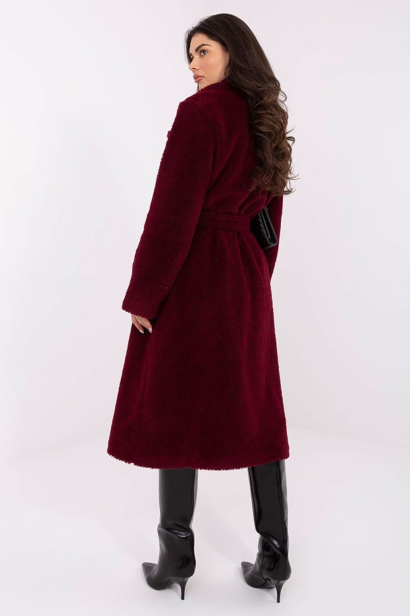 Women's Beige Knee - Length Polyester Coat - 