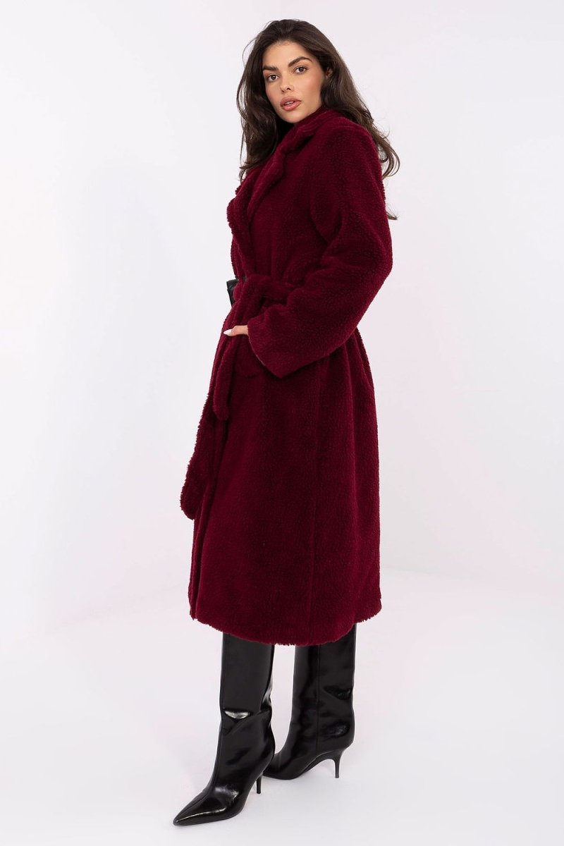 Women's Beige Knee - Length Polyester Coat - 