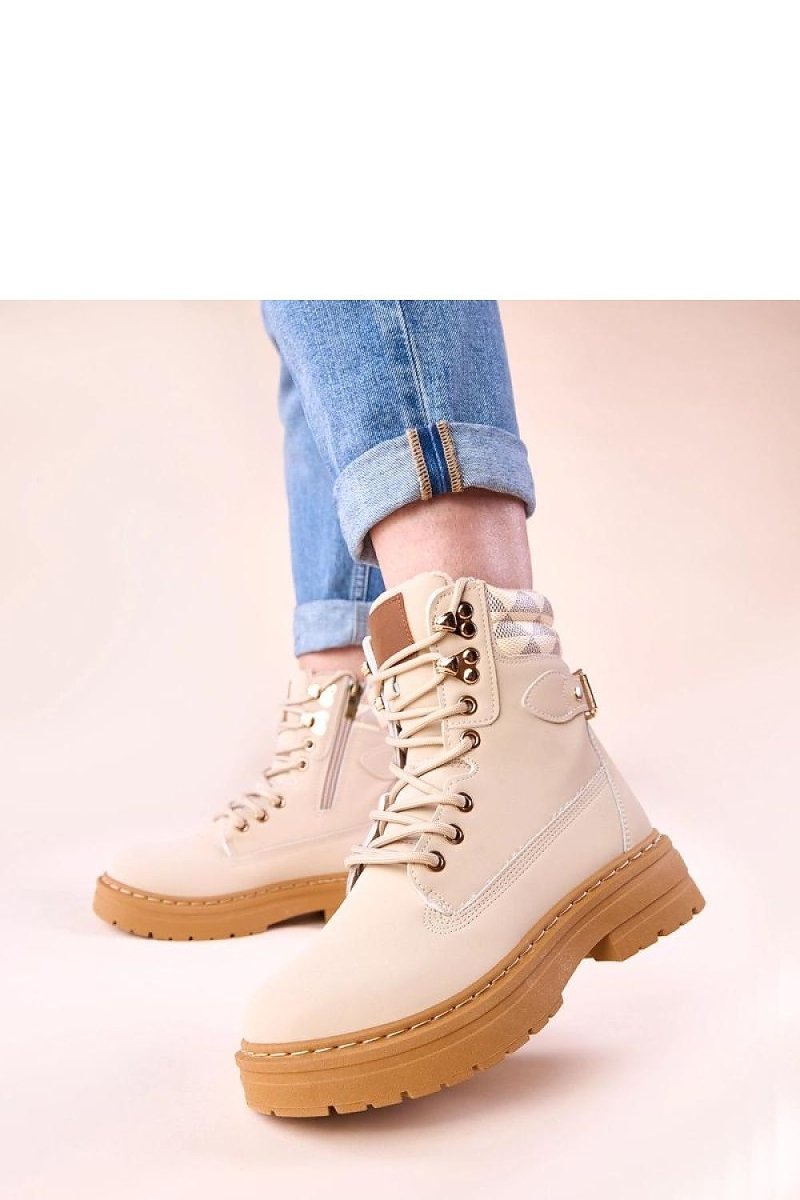 Women's Beige Suede Insulated Trapper Shoes - 