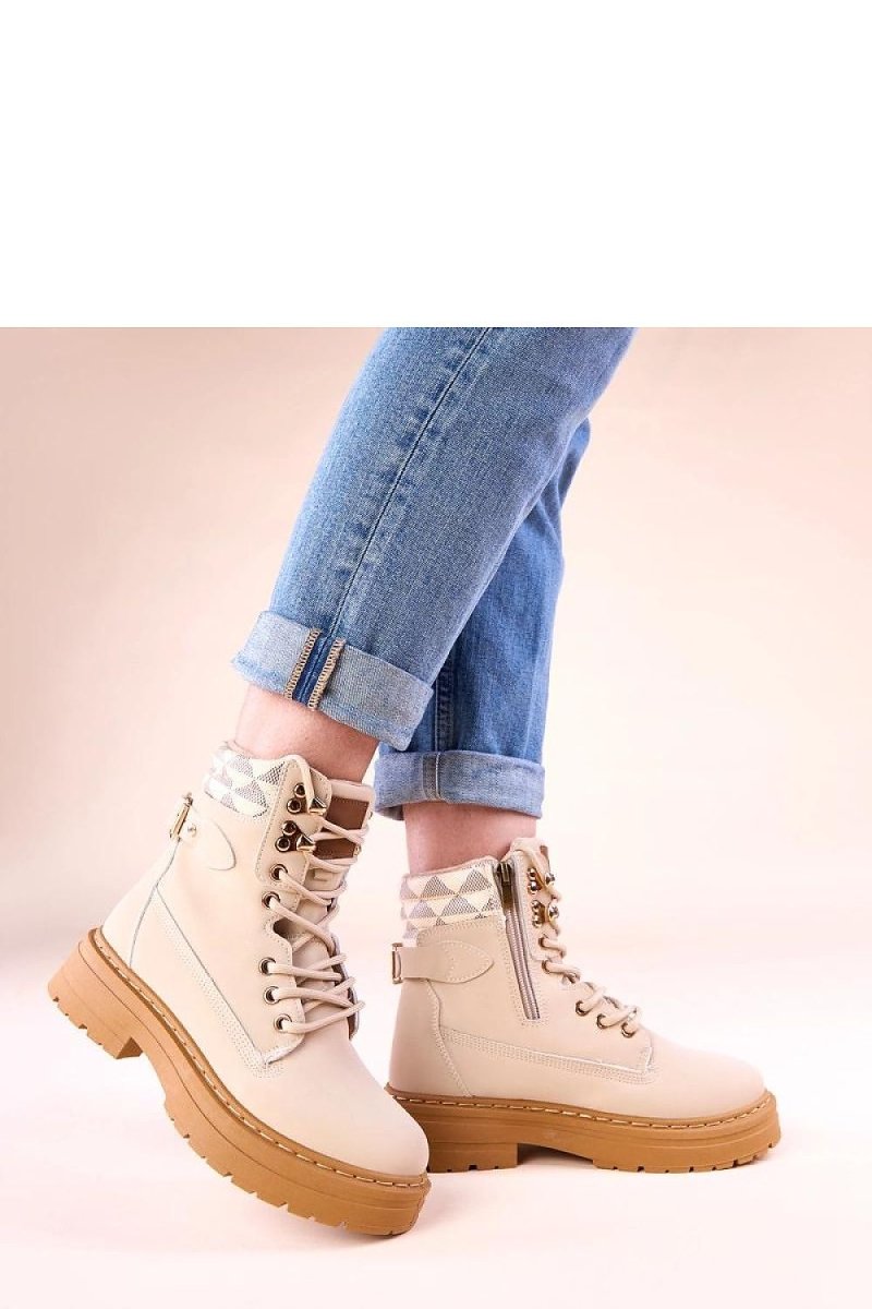 Women's Beige Suede Insulated Trapper Shoes - 