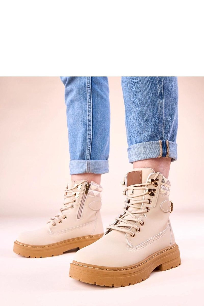 Women's Beige Suede Insulated Trapper Shoes - 
