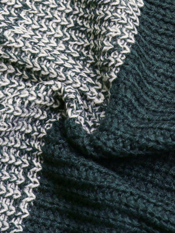 Women's Black And White Contrast Sweater Cardigan - Outerwear