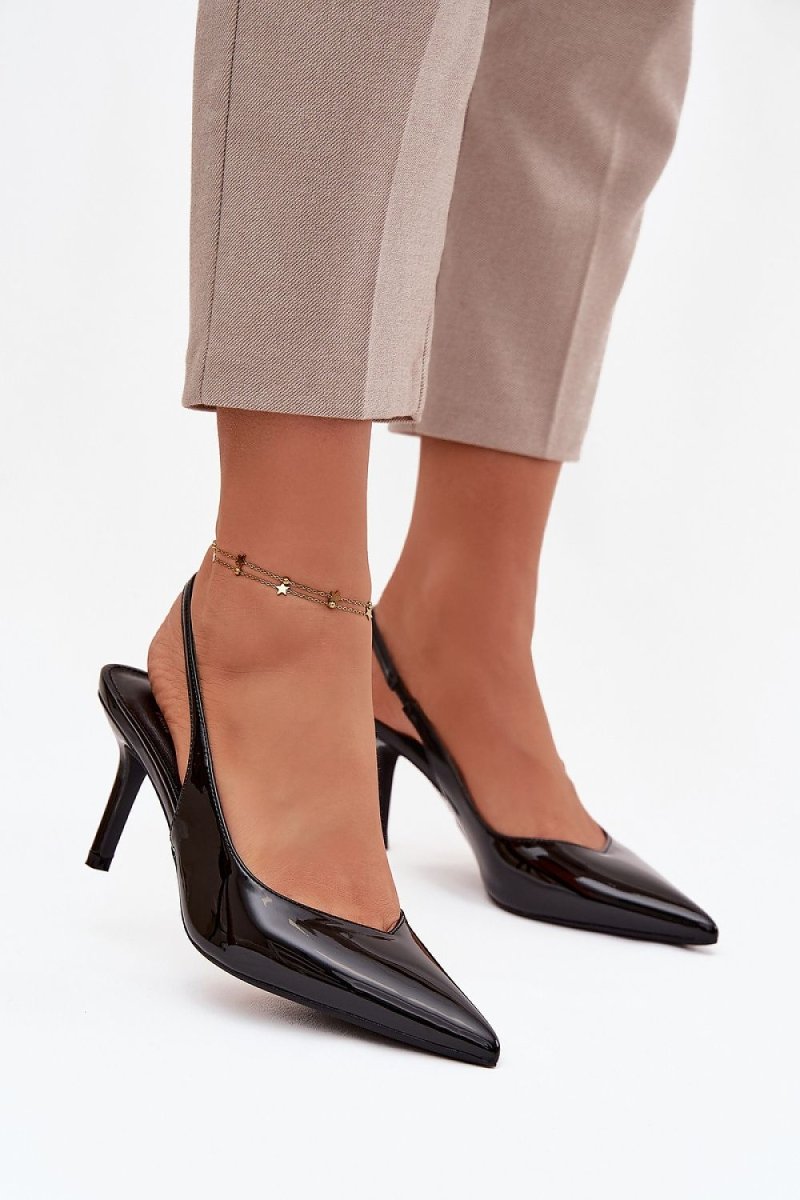 Women's Black & Brown High Heel Pumps - 