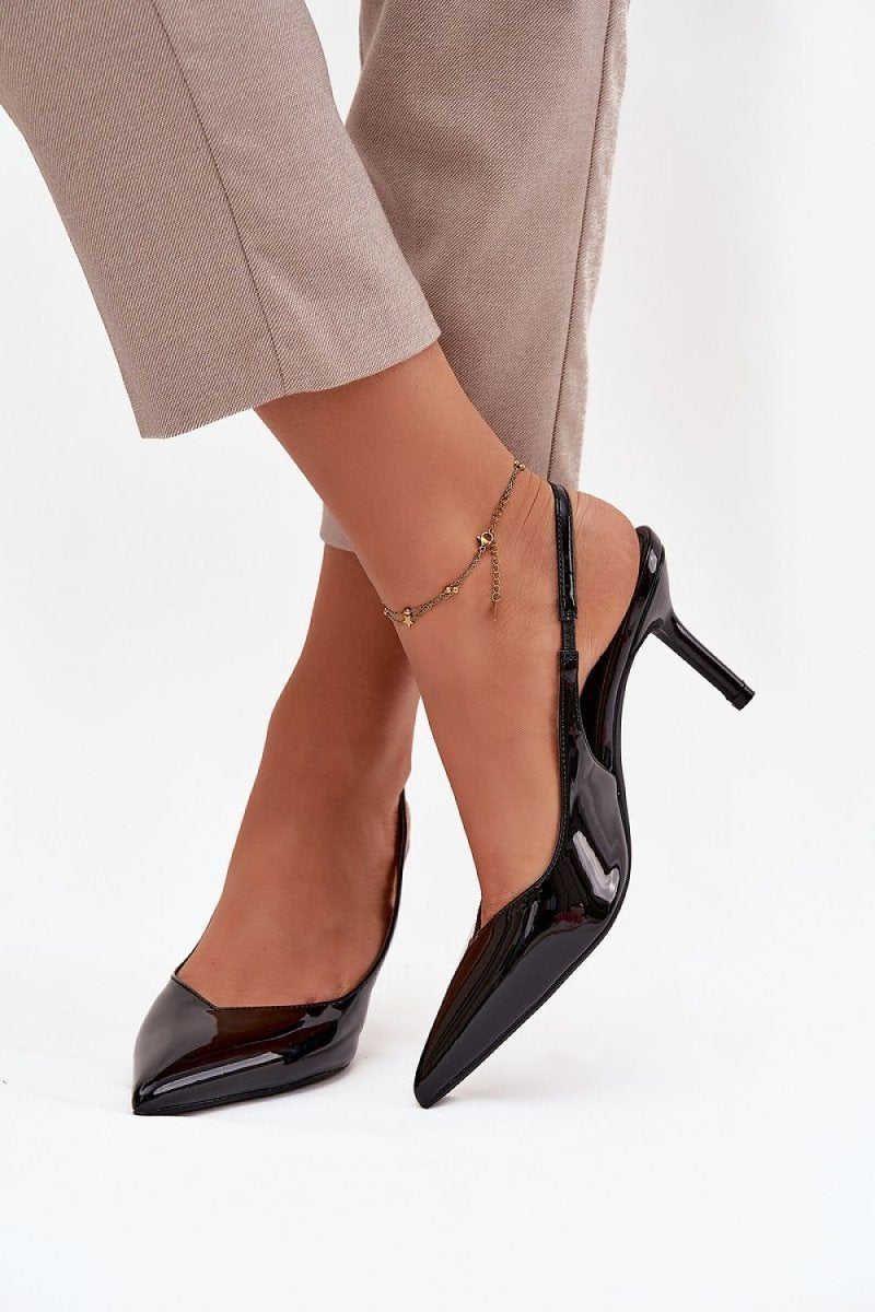 Women's Black & Brown High Heel Pumps - 