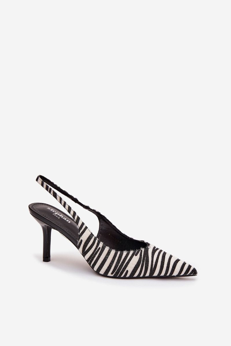 Women's Black & Brown High Heel Pumps - 