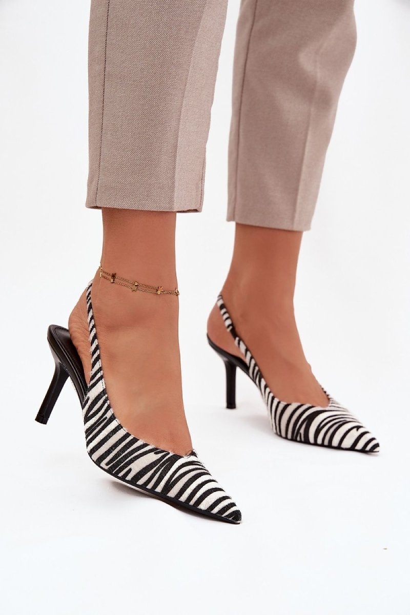Women's Black & Brown High Heel Pumps - 