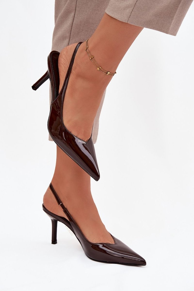 Women's Black & Brown High Heel Pumps - 